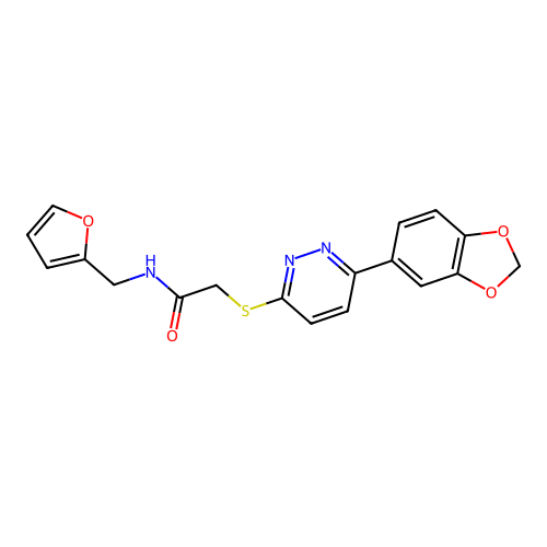 2-[6-(1,3-benzodioxol-5-yl)pyridazin-3-yl]sulfanyl-N-(furan-2-ylmethyl)acetamide structure