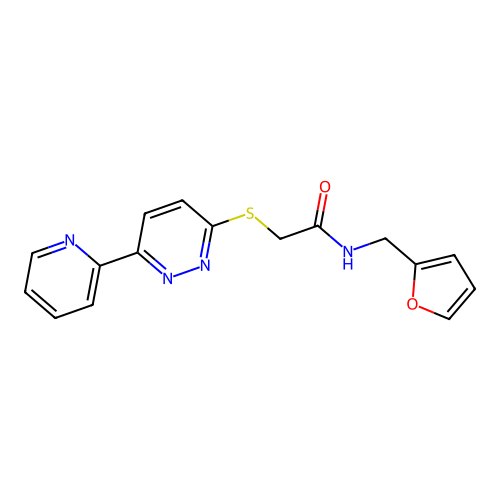 N-(furan-2-ylmethyl)-2-(6-pyridin-2-ylpyridazin-3-yl)sulfanylacetamide structure