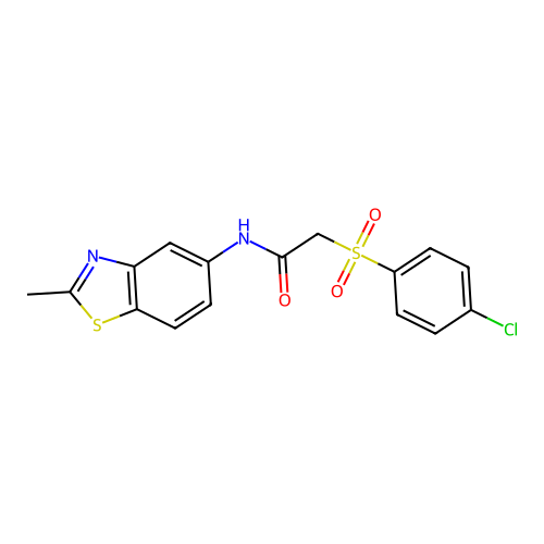 2-((4-chlorophenyl)sulfonyl)-N-(2-methylbenzo[d]thiazol-5-yl)acetamide structure