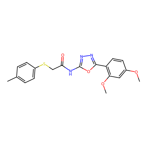 N-(5-(2,4-dimethoxyphenyl)-1,3,4-oxadiazol-2-yl)-2-(p-tolylthio)acetamide structure