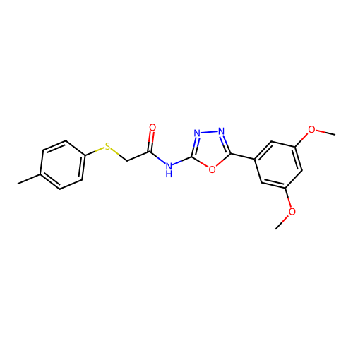 N-(5-(3,5-dimethoxyphenyl)-1,3,4-oxadiazol-2-yl)-2-(p-tolylthio)acetamide structure