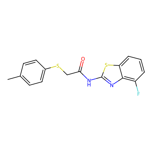 N-(4-fluorobenzo[d]thiazol-2-yl)-2-(p-tolylthio)acetamide structure