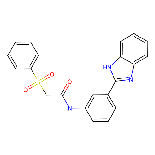 2-(benzenesulfonyl)-N-[3-(1H-benzimidazol-2-yl)phenyl]acetamide structure