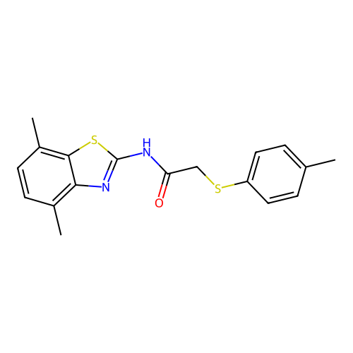 N-(4,7-dimethylbenzo[d]thiazol-2-yl)-2-(p-tolylthio)acetamide structure