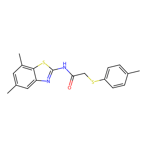 N-(5,7-dimethylbenzo[d]thiazol-2-yl)-2-(p-tolylthio)acetamide structure