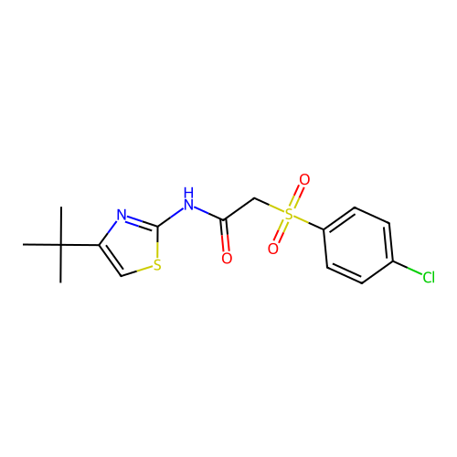 N-(4-(tert-butyl)thiazol-2-yl)-2-((4-chlorophenyl)sulfonyl)acetamide structure