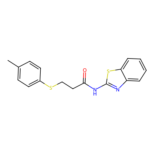 N-(benzo[d]thiazol-2-yl)-3-(p-tolylthio)propanamide structure