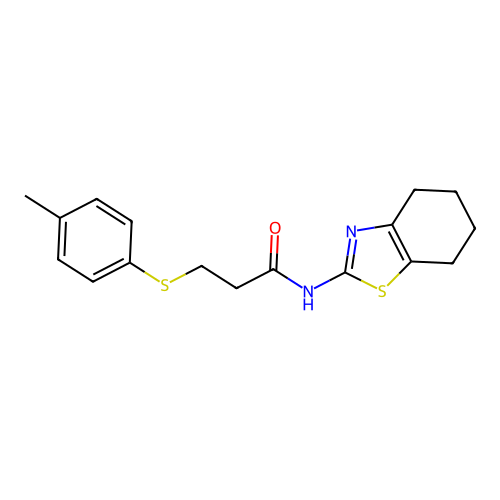 N-(4,5,6,7-tetrahydrobenzo[d]thiazol-2-yl)-3-(p-tolylthio)propanamide structure