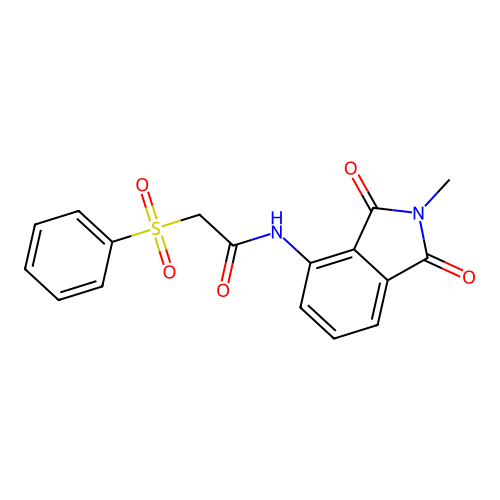 2-(benzenesulfonyl)-N-(2-methyl-1,3-dioxoisoindol-4-yl)acetamide structure