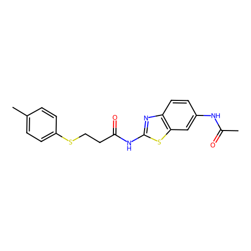 N-(6-acetamidobenzo[d]thiazol-2-yl)-3-(p-tolylthio)propanamide structure