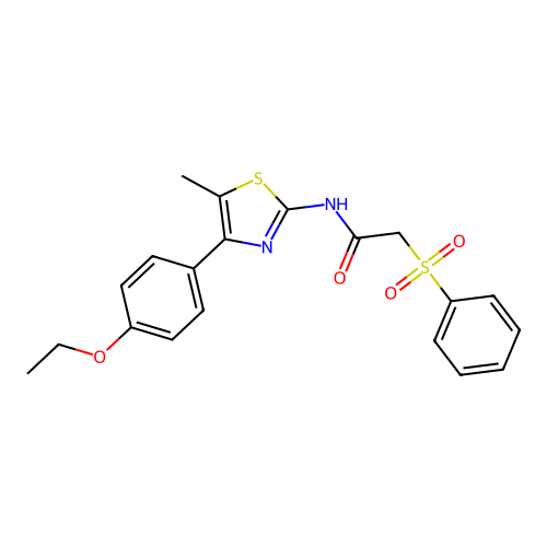2-(benzenesulfonyl)-N-[4-(4-ethoxyphenyl)-5-methyl-1,3-thiazol-2-yl]acetamide structure