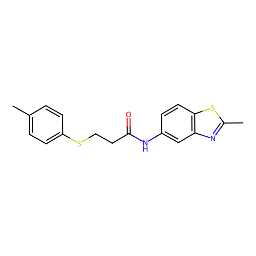 N-(2-methylbenzo[d]thiazol-5-yl)-3-(p-tolylthio)propanamide structure
