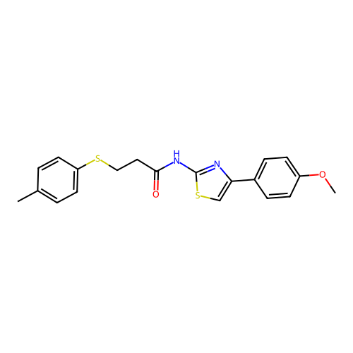 N-(4-(4-methoxyphenyl)thiazol-2-yl)-3-(p-tolylthio)propanamide structure