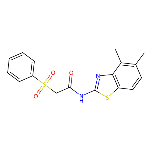 2-(benzenesulfonyl)-N-(4,5-dimethyl-1,3-benzothiazol-2-yl)acetamide structure