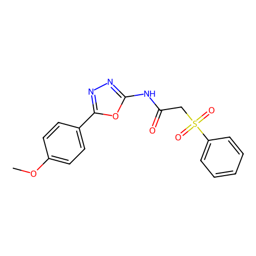 2-(benzenesulfonyl)-N-[5-(4-methoxyphenyl)-1,3,4-oxadiazol-2-yl]acetamide structure