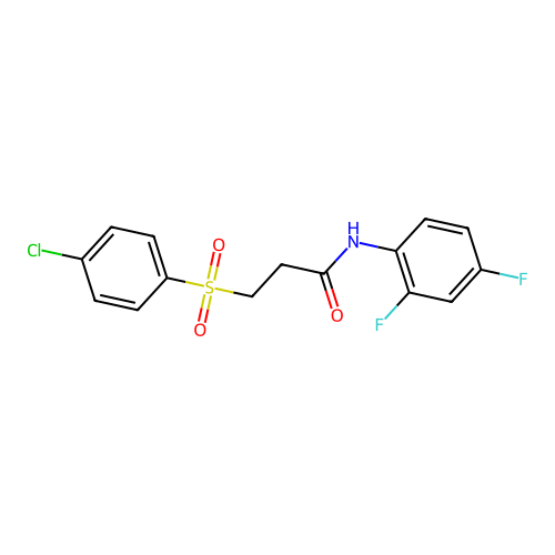 3-(4-chlorophenyl)sulfonyl-N-(2,4-difluorophenyl)propanamide structure
