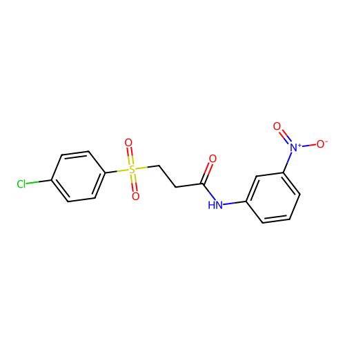 3-(4-chlorophenyl)sulfonyl-N-(3-nitrophenyl)propanamide structure