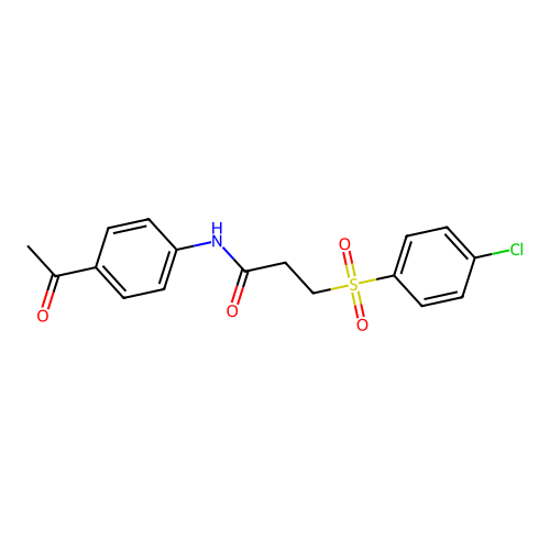N-(4-acetylphenyl)-3-(4-chlorobenzenesulfonyl)propanamide structure