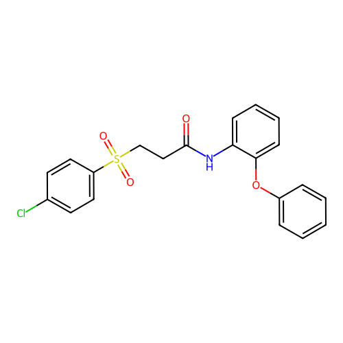 3-(4-chlorophenyl)sulfonyl-N-(2-phenoxyphenyl)propanamide structure