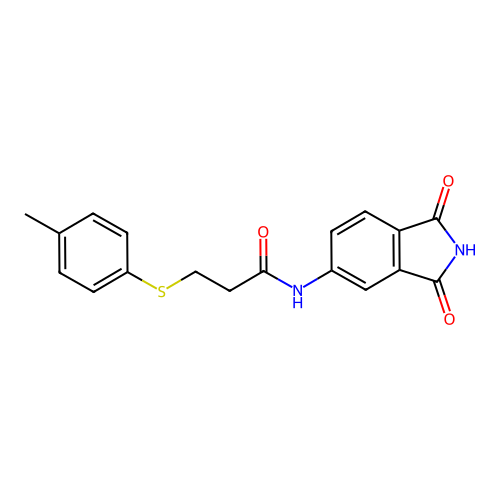 N-(1,3-dioxoisoindolin-5-yl)-3-(p-tolylthio)propanamide structure