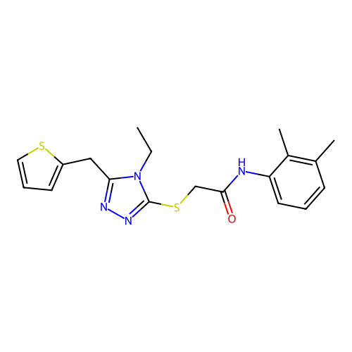 N-(2,3-dimethylphenyl)-2-{[4-ethyl-5-(thiophen-2-ylmethyl)-4H-1,2,4-triazol-3-yl]sulfanyl}acetamide structure