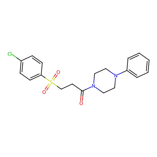 3-(4-Chlorophenyl)sulfonyl-1-(4-phenylpiperazin-1-yl)propan-1-one structure