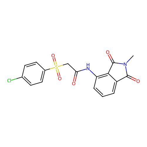 2-(4-chlorophenyl)sulfonyl-N-(2-methyl-1,3-dioxoisoindol-4-yl)acetamide structure