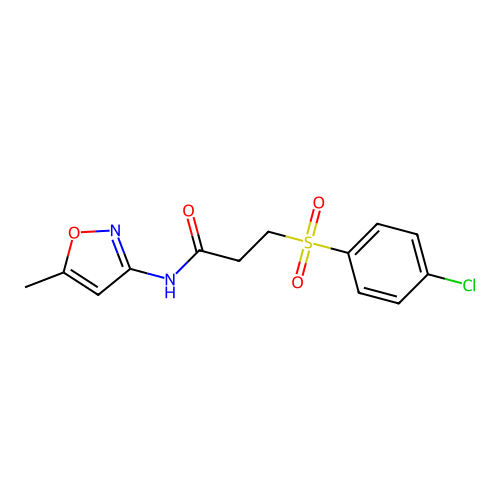 3-((4-chlorophenyl)sulfonyl)-N-(5-methylisoxazol-3-yl)propanamide structure
