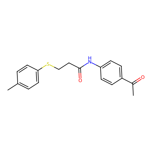 N-(4-acetylphenyl)-3-(p-tolylthio)propanamide structure