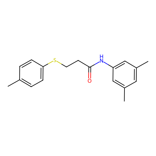 N-(3,5-dimethylphenyl)-3-(p-tolylthio)propanamide structure