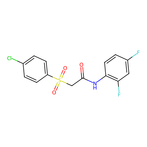 2-(4-chlorophenyl)sulfonyl-N-(2,4-difluorophenyl)acetamide structure