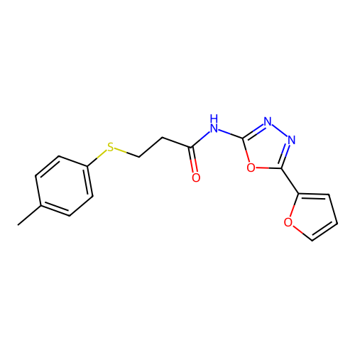 N-(5-(furan-2-yl)-1,3,4-oxadiazol-2-yl)-3-(p-tolylthio)propanamide structure