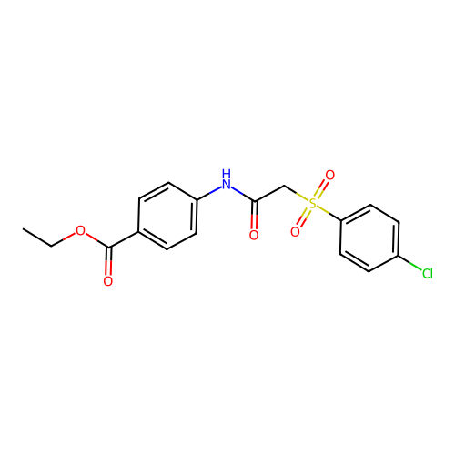 Ethyl 4-(2-((4-chlorophenyl)sulfonyl)acetamido)benzoate structure