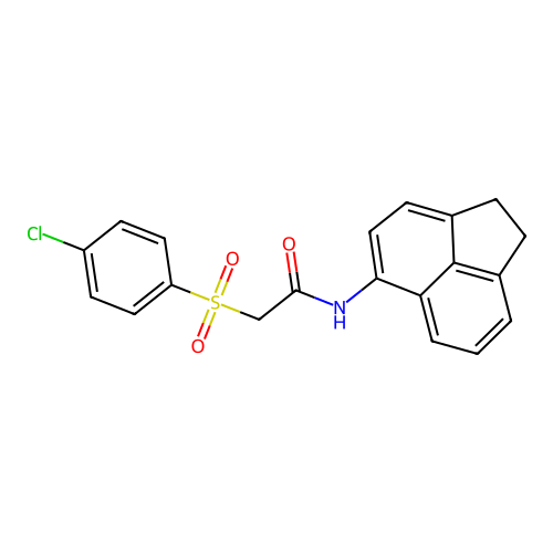 2-(4-chlorophenyl)sulfonyl-N-(1,2-dihydroacenaphthylen-5-yl)acetamide structure