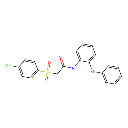 2-(4-chlorophenyl)sulfonyl-N-(2-phenoxyphenyl)acetamide structure