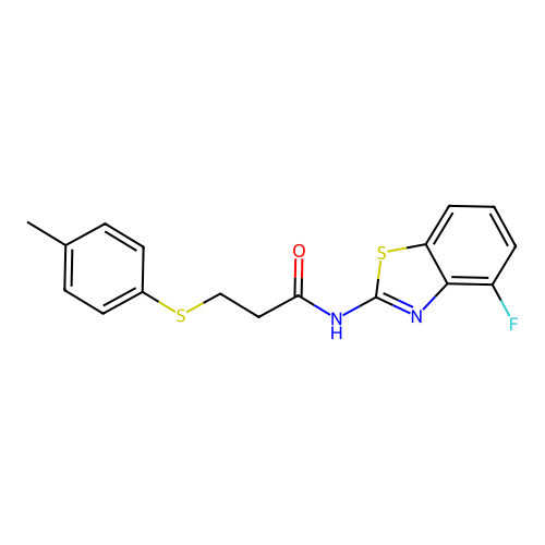 N-(4-fluorobenzo[d]thiazol-2-yl)-3-(p-tolylthio)propanamide structure