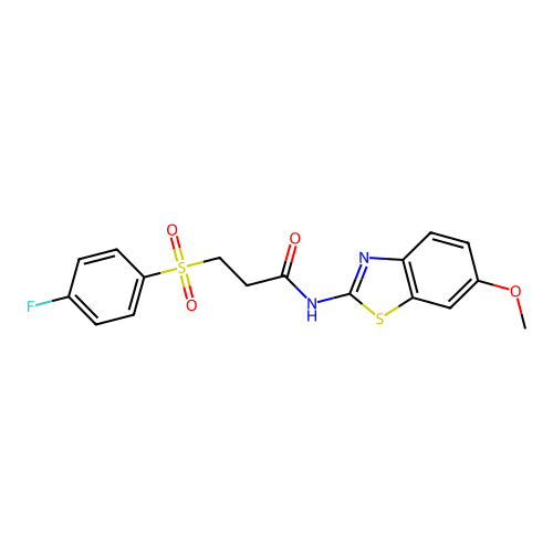 3-((4-fluorophenyl)sulfonyl)-N-(6-methoxybenzo[d]thiazol-2-yl)propanamide structure