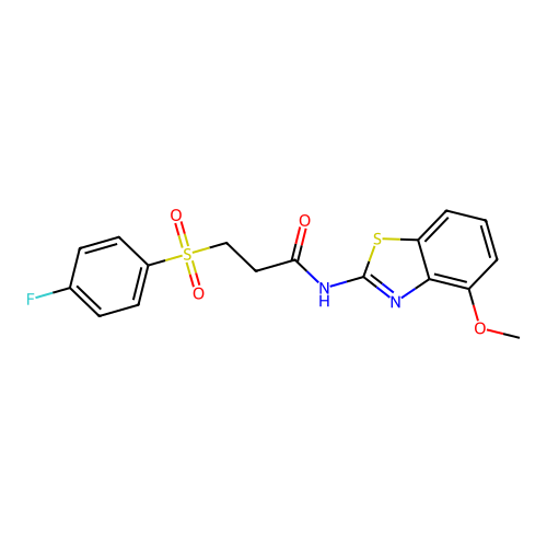 3-((4-fluorophenyl)sulfonyl)-N-(4-methoxybenzo[d]thiazol-2-yl)propanamide structure