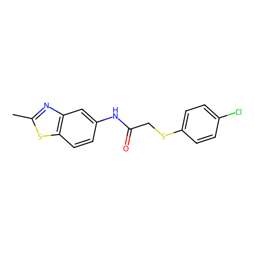 2-((4-chlorophenyl)thio)-N-(2-methylbenzo[d]thiazol-5-yl)acetamide structure