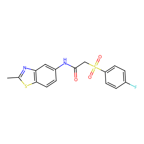 2-((4-fluorophenyl)sulfonyl)-N-(2-methylbenzo[d]thiazol-5-yl)acetamide structure