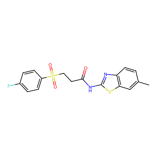 3-((4-fluorophenyl)sulfonyl)-N-(6-methylbenzo[d]thiazol-2-yl)propanamide structure