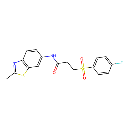 3-((4-fluorophenyl)sulfonyl)-N-(2-methylbenzo[d]thiazol-6-yl)propanamide structure