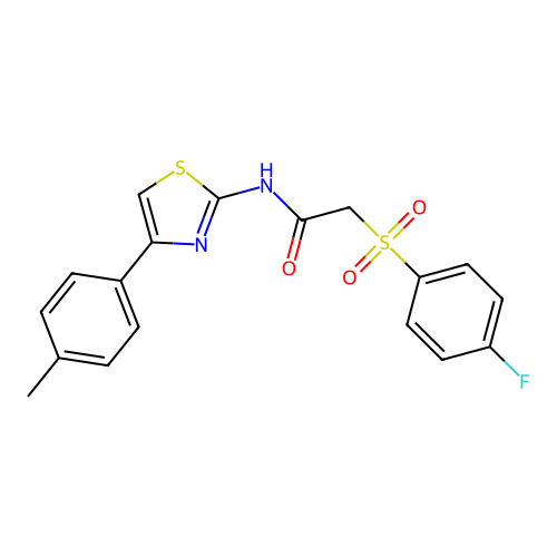 2-((4-fluorophenyl)sulfonyl)-N-(4-(p-tolyl)thiazol-2-yl)acetamide structure