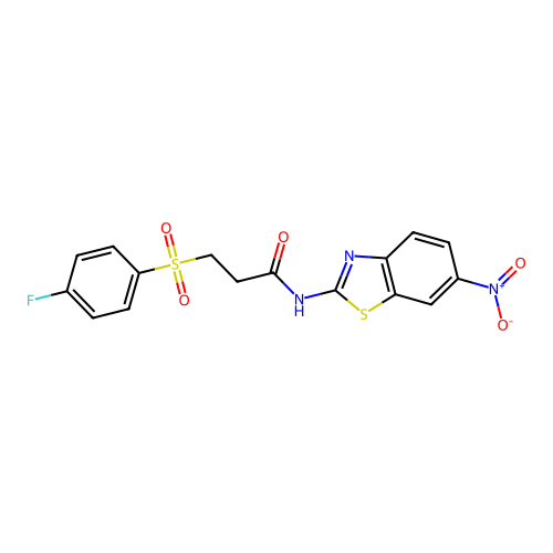 3-(4-fluorobenzenesulfonyl)-N-(6-nitro-1,3-benzothiazol-2-yl)propanamide structure