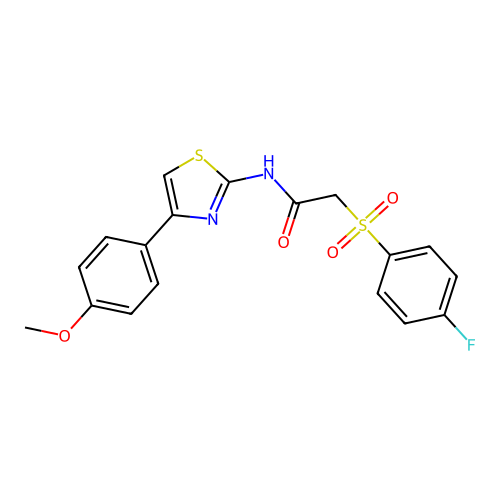2-((4-fluorophenyl)sulfonyl)-N-(4-(4-methoxyphenyl)thiazol-2-yl)acetamide structure