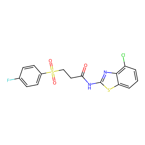 N-(4-chlorobenzo[d]thiazol-2-yl)-3-((4-fluorophenyl)sulfonyl)propanamide structure