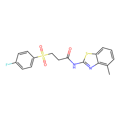 3-((4-fluorophenyl)sulfonyl)-N-(4-methylbenzo[d]thiazol-2-yl)propanamide structure
