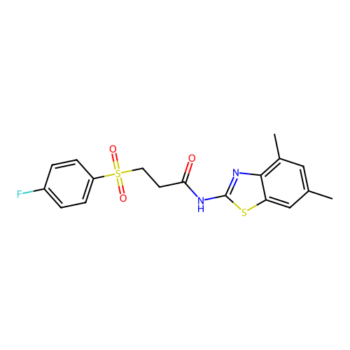 N-(4,6-dimethylbenzo[d]thiazol-2-yl)-3-((4-fluorophenyl)sulfonyl)propanamide structure