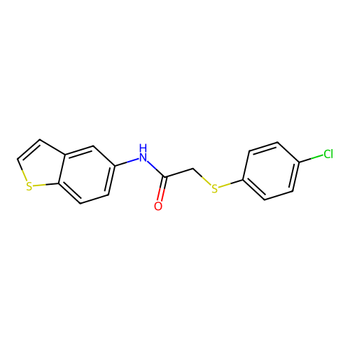 N-(benzo[b]thiophen-5-yl)-2-((4-chlorophenyl)thio)acetamide structure