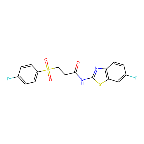 N-(6-fluorobenzo[d]thiazol-2-yl)-3-((4-fluorophenyl)sulfonyl)propanamide structure